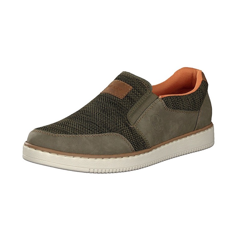 Slip On Panske - Rieker B5961-54 Zelene Topánky